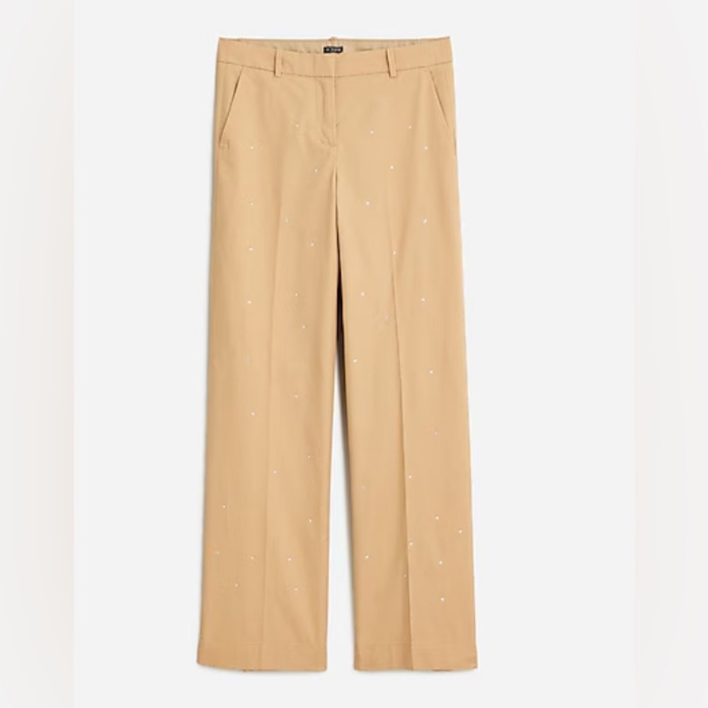J.Crew Wide-Leg ✨Rhinestone✨Sydney Chino Pant in “Sand Castle”